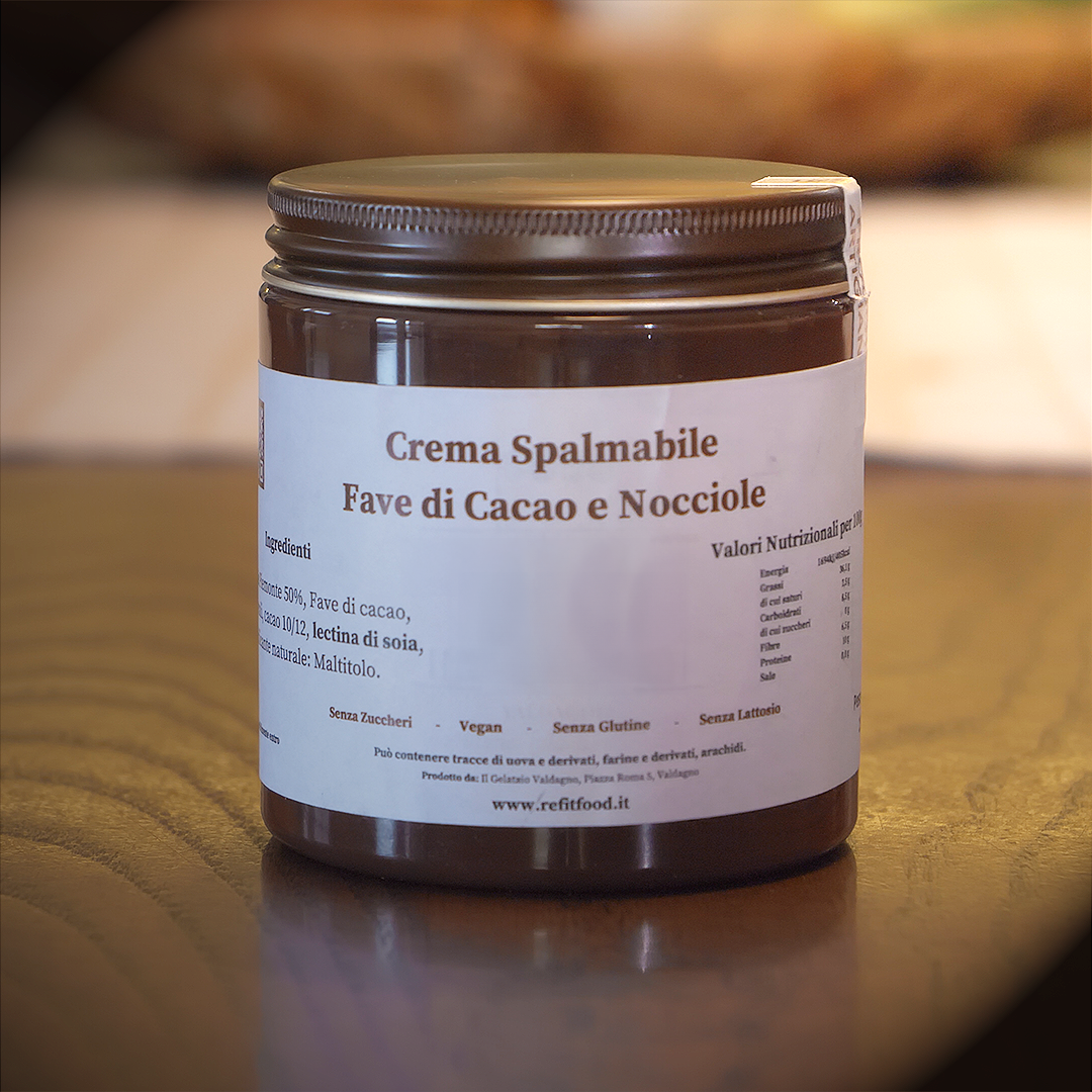 Crema Spalmabile con Fave di Cacao e Nocciole Senza Zucchero