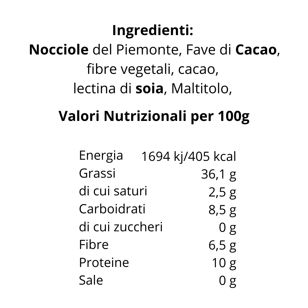 Crema Spalmabile con Fave di Cacao e Nocciole Senza Zucchero